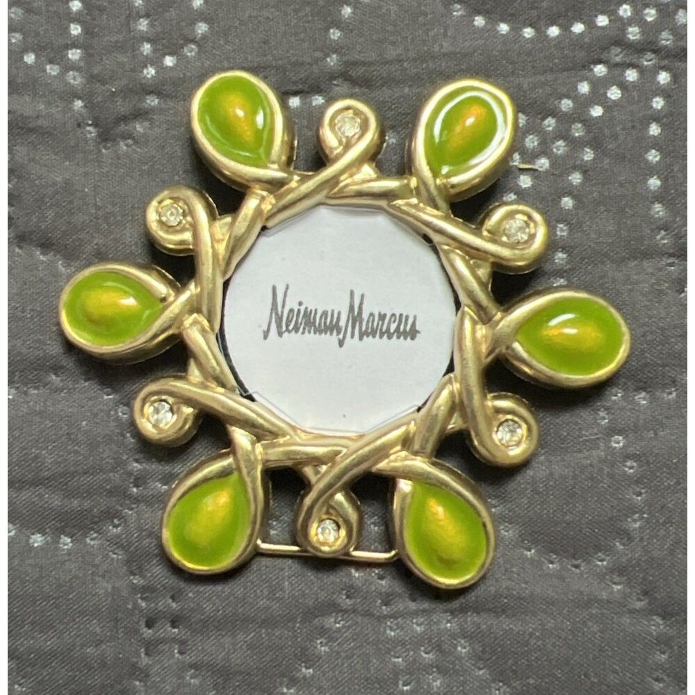 Jay Strongwater Enamel Rhinestone 2.5” Mini Picture Frame Stand NO Clip Decor
